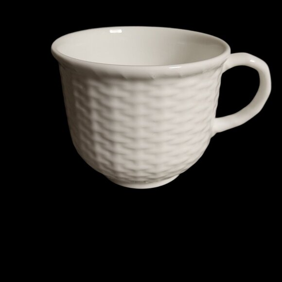 2 Wedgwood Nantucket Coffee/ Tea Cups White Basketweave Pattern - Picture 2 of 5
